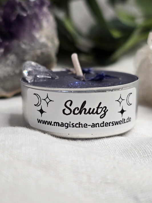 Ritual-Teelicht „Schutz“ mit Bergkristall